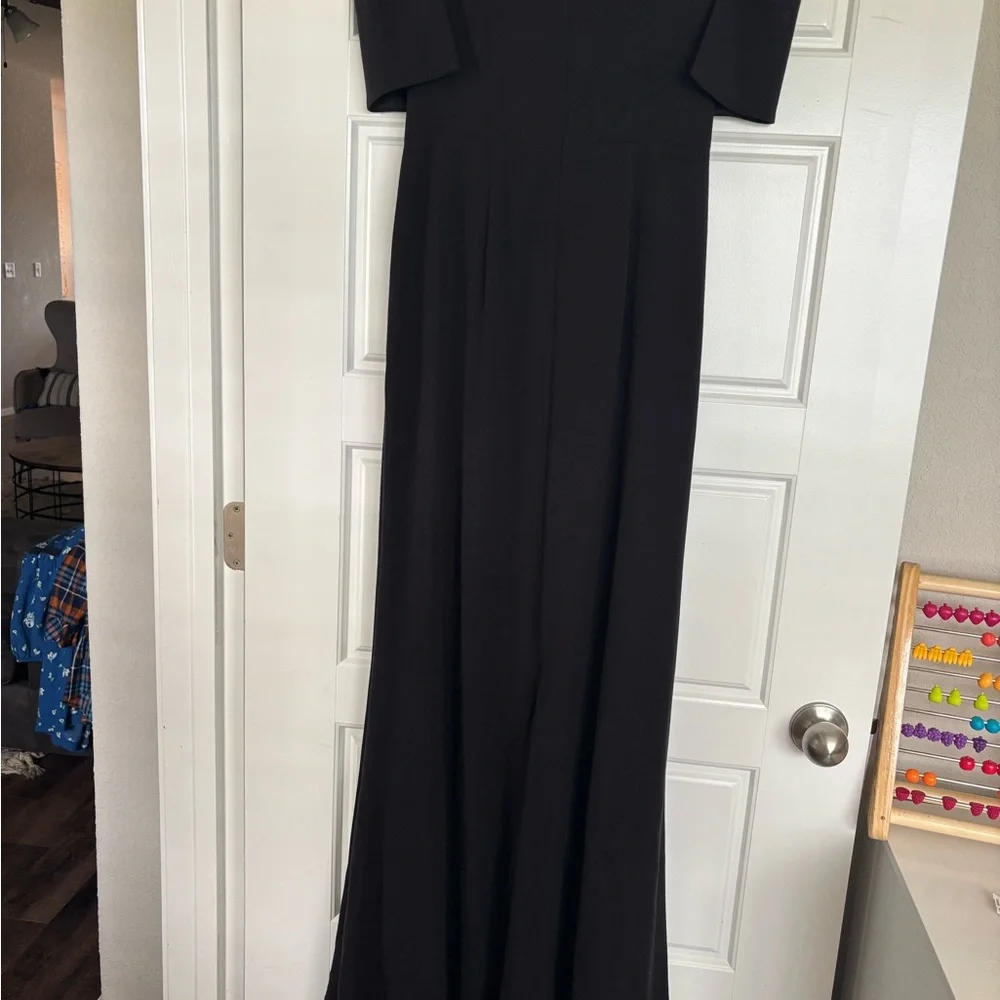 Vince Camuto Ruched Off the Shoulder Black Gown size- 6 - Picture 9 of 14